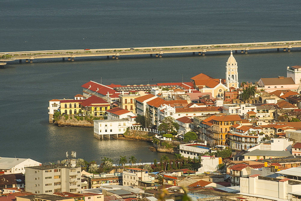 View over Casco Viejo, UNESCO World Heritage Site, Panama City, Panama, Central America