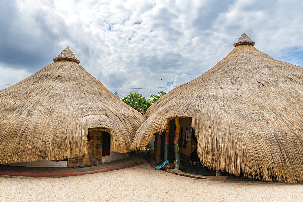 Traditional straw hut in the Lamido Palace, Ngaoundere, Adamawa region, Northern Cameroon, Africa