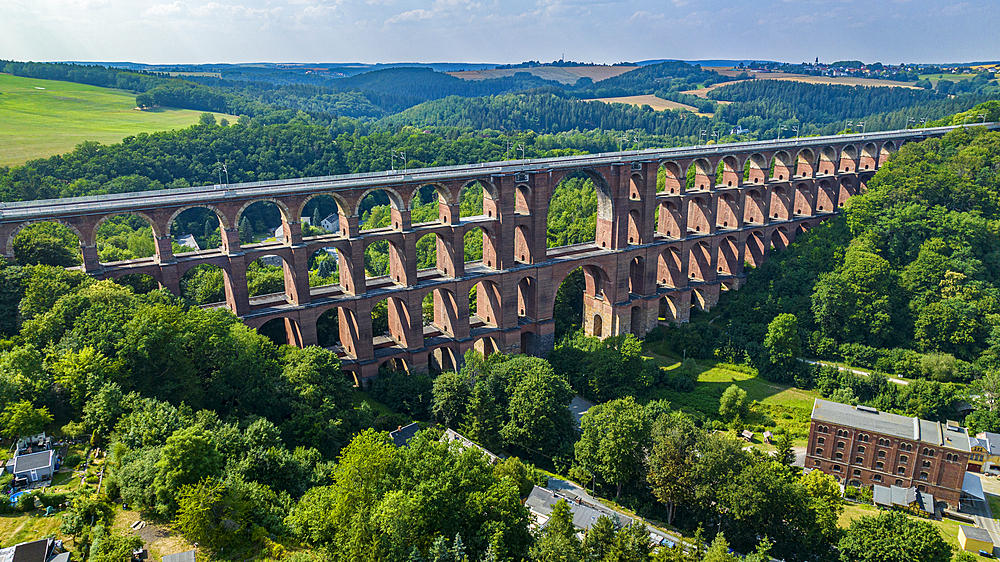 Goltzsch Viaduct, largest brick-built bridge in the world, Saxony, Germany, Europe