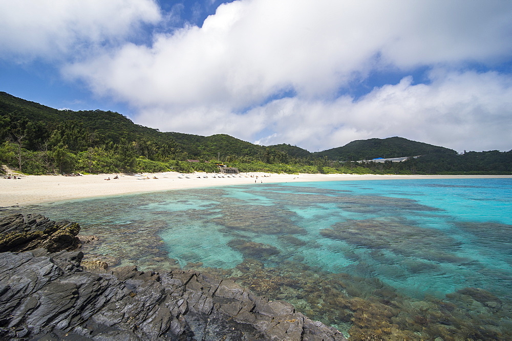 Turquoise waters on Furuzamami Beach, Zamami Island, Kerama Islands, Okinawa, Japan, Asia