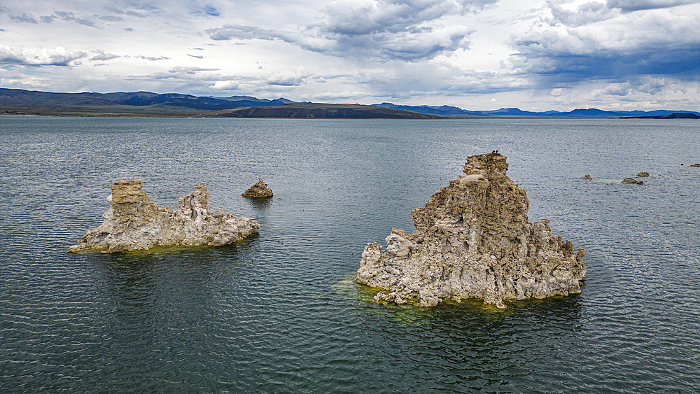 Outcrops in the saline soda lake, Mono Lake, California, United States of America, North America