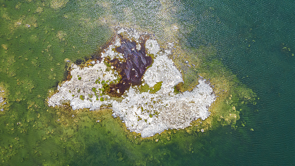 Outcrops in the saline soda lake, Mono Lake, California, United States of America, North America