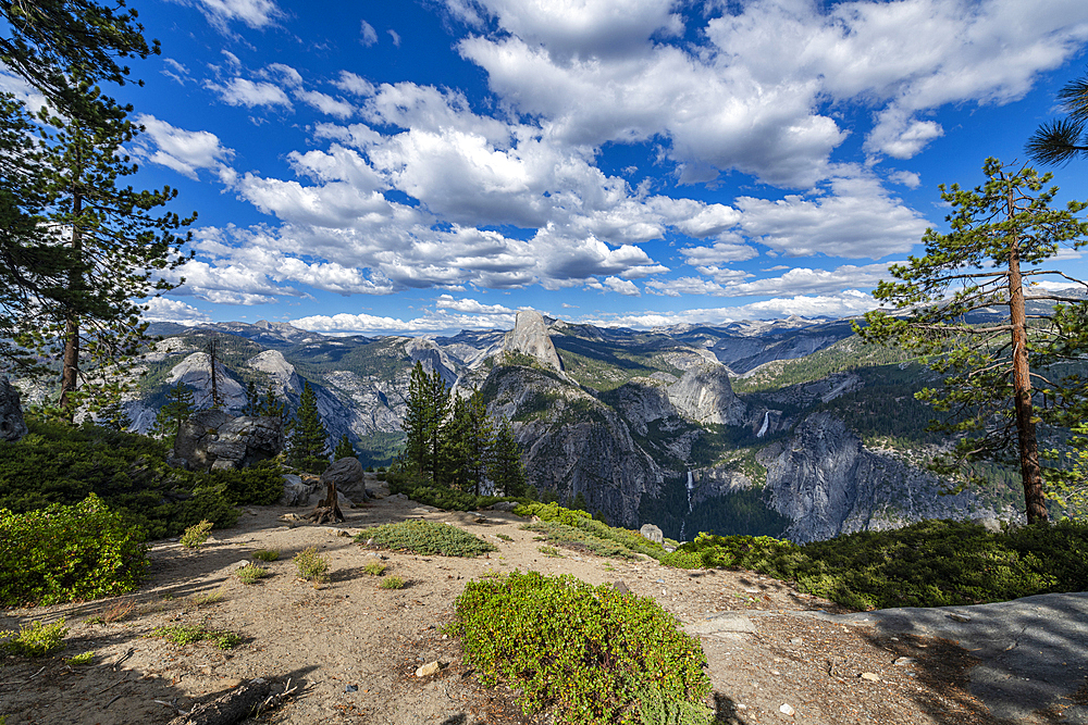 View over Yosemite National Park with Half Dome, UNESCO World Heritage Site, California, United States of America, North America