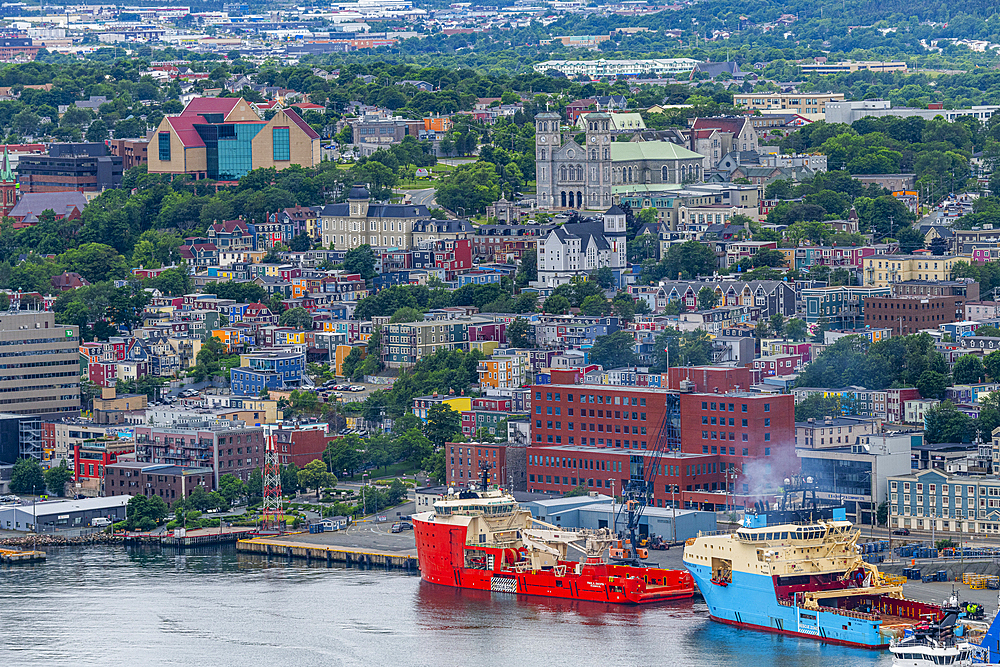 The town of St. John's from Signal Hill National Historic Site, St. John's, Newfoundland, Canada, North America