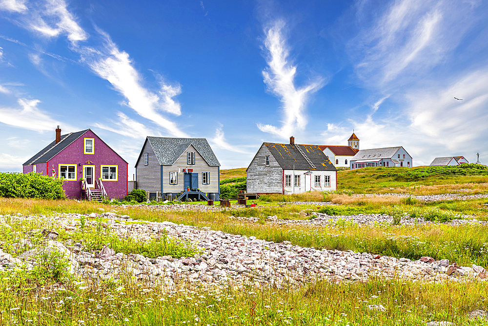 Old fishing houses, Ile aux Marins, fishermen's island, Territorial Collectivity of Saint-Pierre and Miquelon, Overseas Collectivity of France, North America