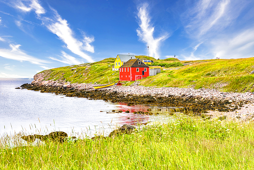 Old fishing houses, Ile aux Marins, fishermen's island, Territorial Collectivity of Saint-Pierre and Miquelon, Overseas Collectivity of France, North America