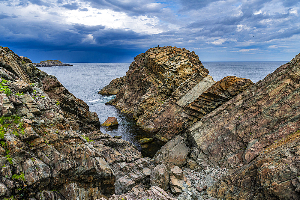 Tectonic plate rocks, Bonavista Peninsula, Newfoundland, Canada, North America