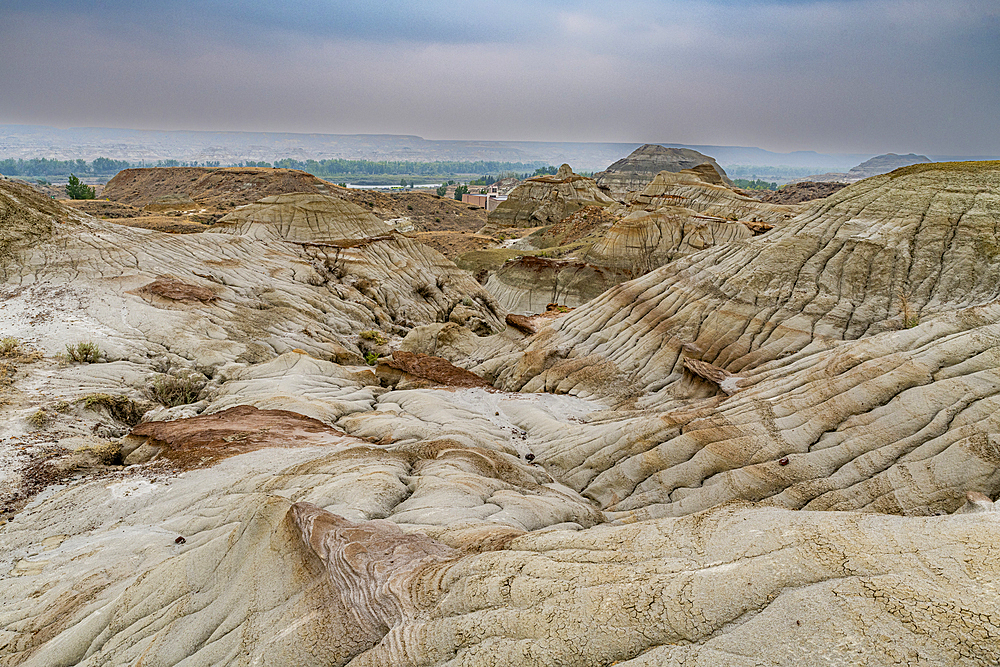 Eroded landscape in the Dinosaur Provincial Park, UNESCO World Heritage Site, Alberta, Canada, North America