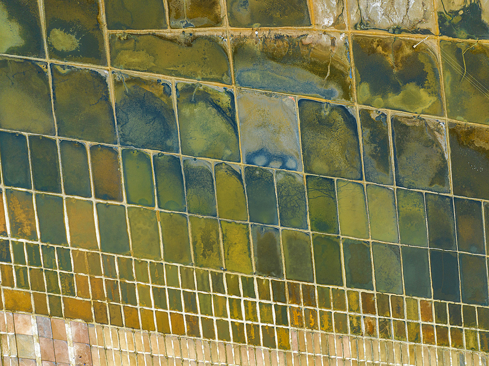 Aerials of the salinas (salt pans) of Benguela, Angola, Africa