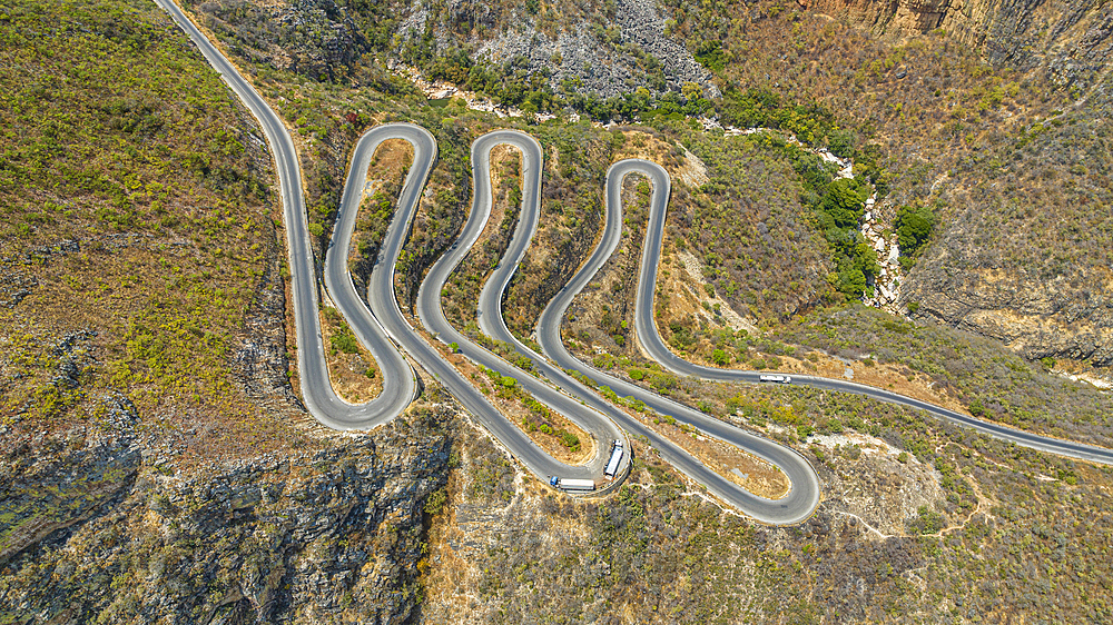 Aerial of Serra da Leba mountain pass, Angola, Africa