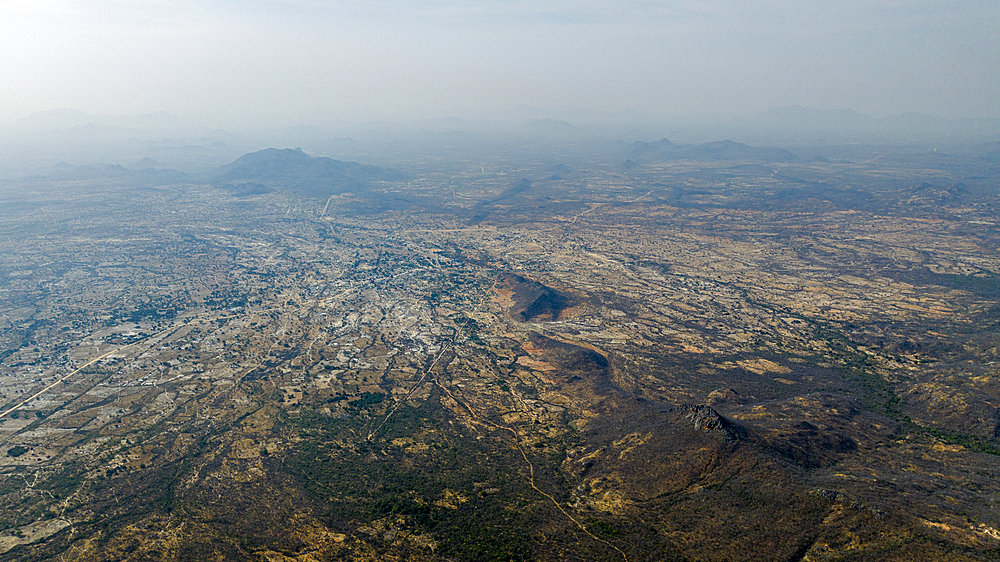 Aerial of the Tundavala Gap, great escarpment Serra da Leba, Lubango, Angola, Africa