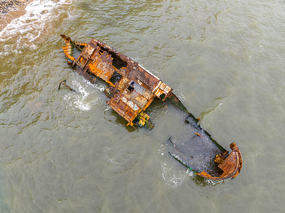 Shipwreck beach, Bay of Santiago, Luanda, Angola, Africa