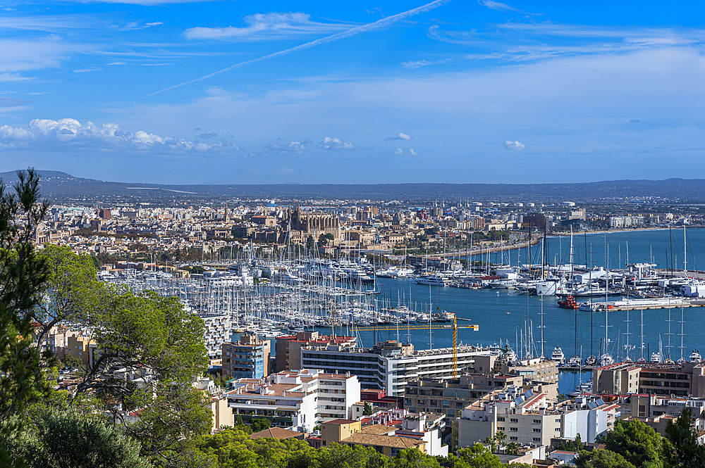 View from Bellver Castle over Palma, Mallorca, Balearic islands, Spain, Mediterranean, Europe