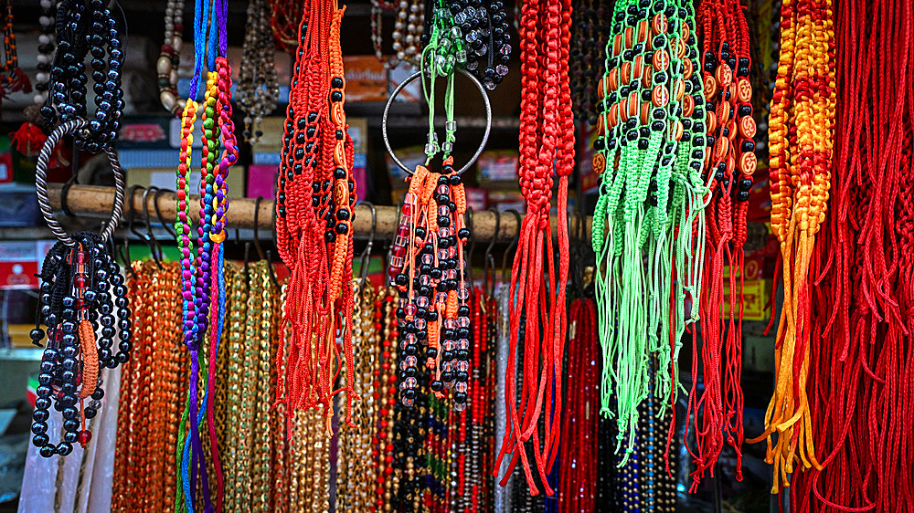 Strings of beads, Kamakhya Temple, Guwahati, Assam, India, Asia