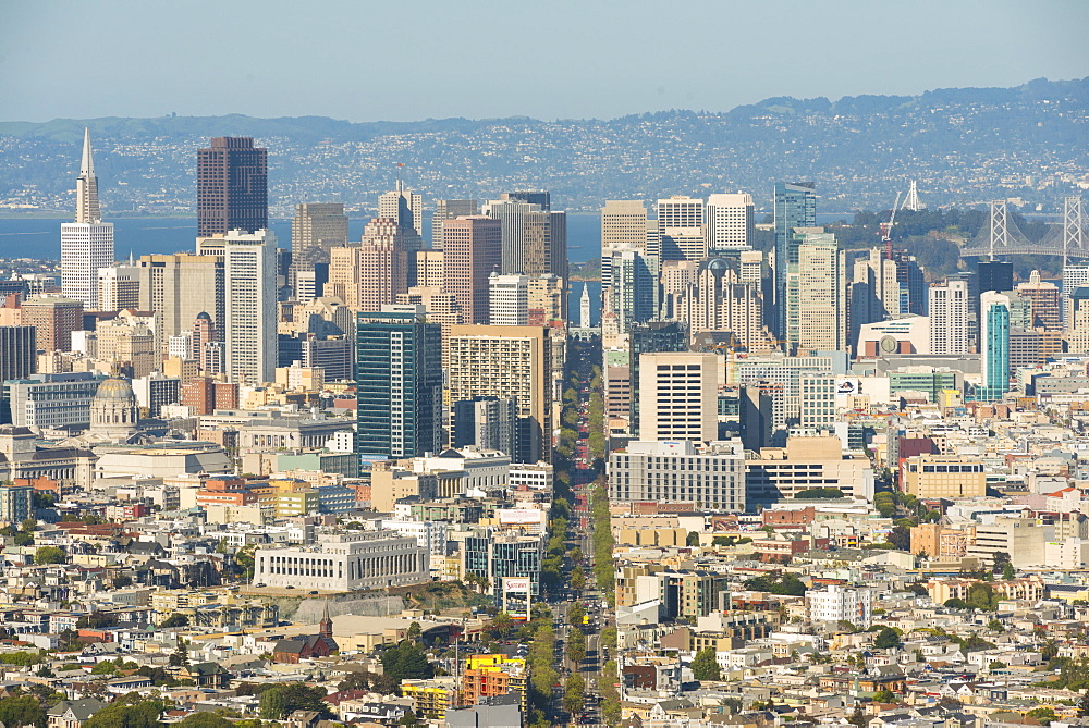 View of the city from Twin Peaks, San Francisco, California, United States of America, North America