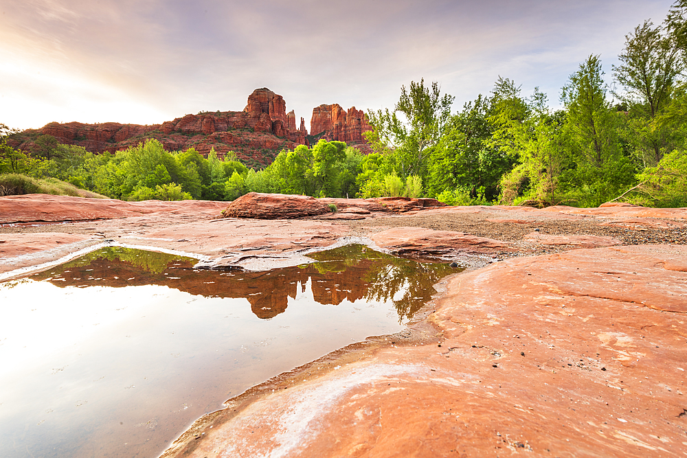 Cathedral Rock seen from Red Rock State Park, Sedona, Arizona, United States of America, North America