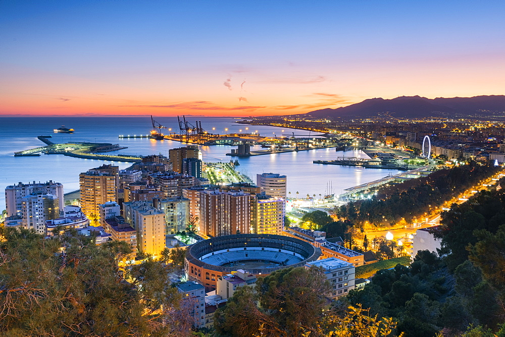 Gibralfaro viewpoint, Malaga, Costa del Sol, Andalusia, Spain, Europe