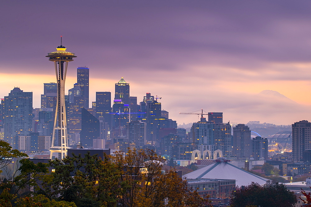 View of the Space Needle from Kerry Park, Seattle, Washington State, United States of America, North America