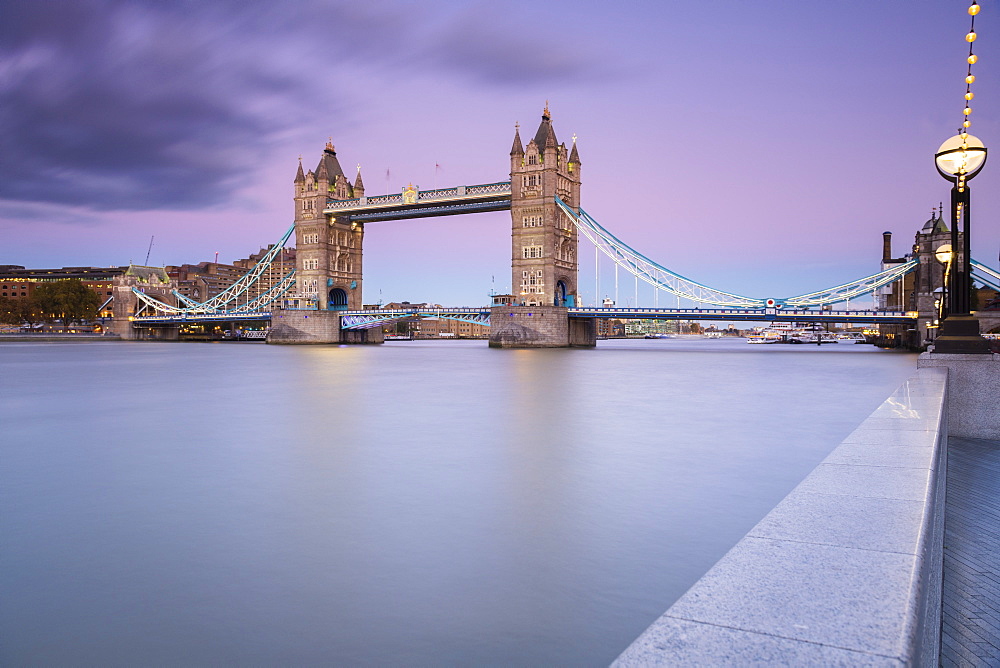 Tower Bridge from the south bank of the River Thames, London, England, United Kingdom, Europe