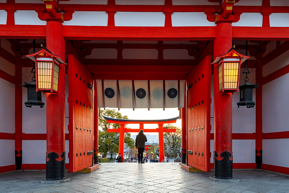 Fushimi Inari Taisha shrine and torii gates, Kyoto, Japan, Asia