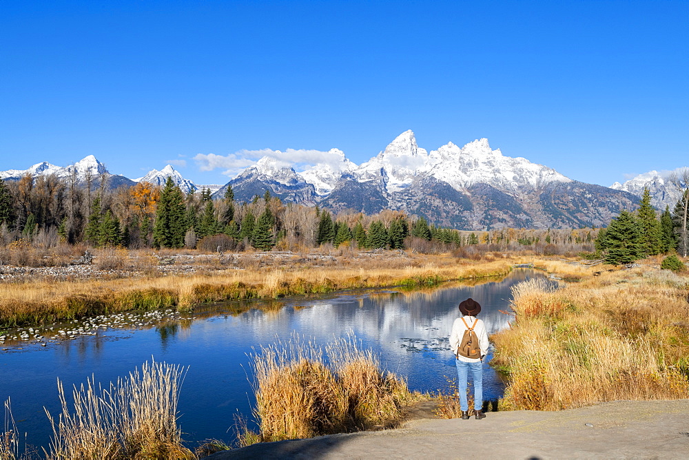 Schwabacher landing, Teton Range, Grand Teton National Park, Wyoming, United States of America, North America