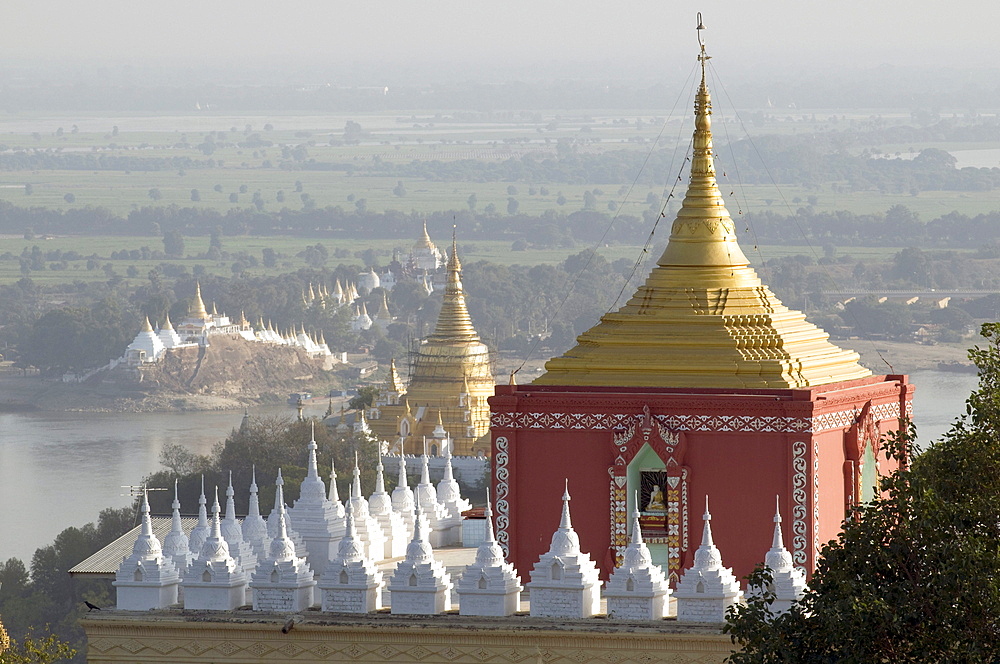 Myanmar (burma) the buddhist monasteries in the holy city of sagaing, near mandalay