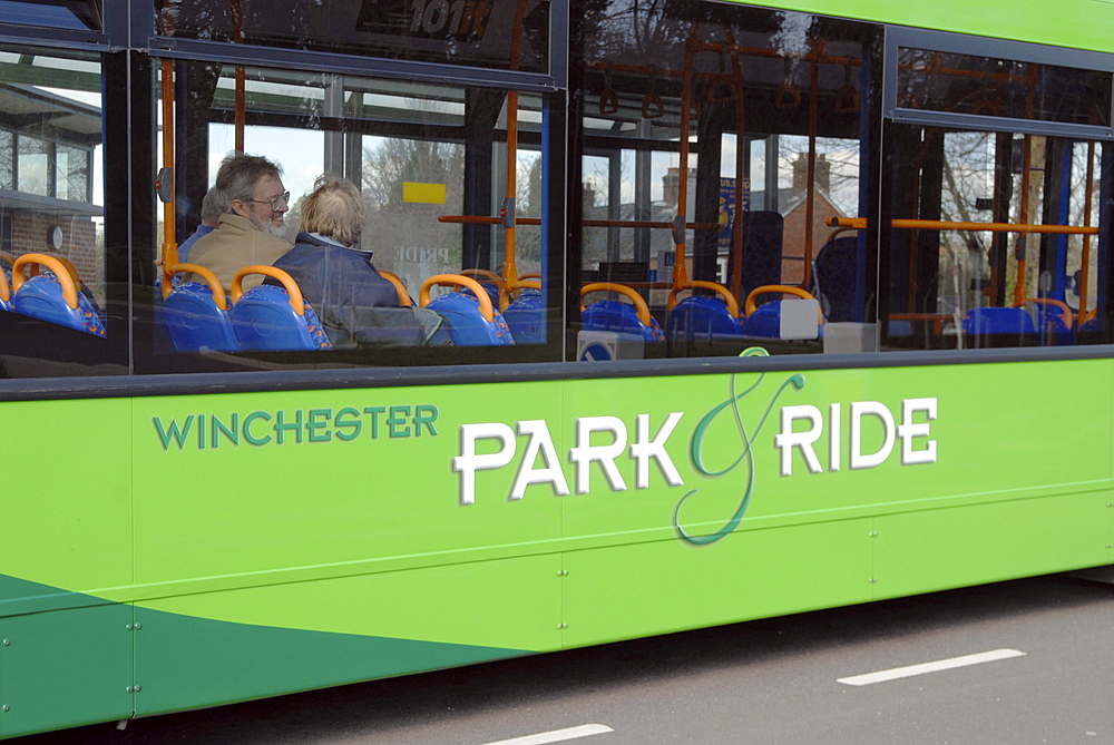 Uk park and ride car park in winchester, hampshire