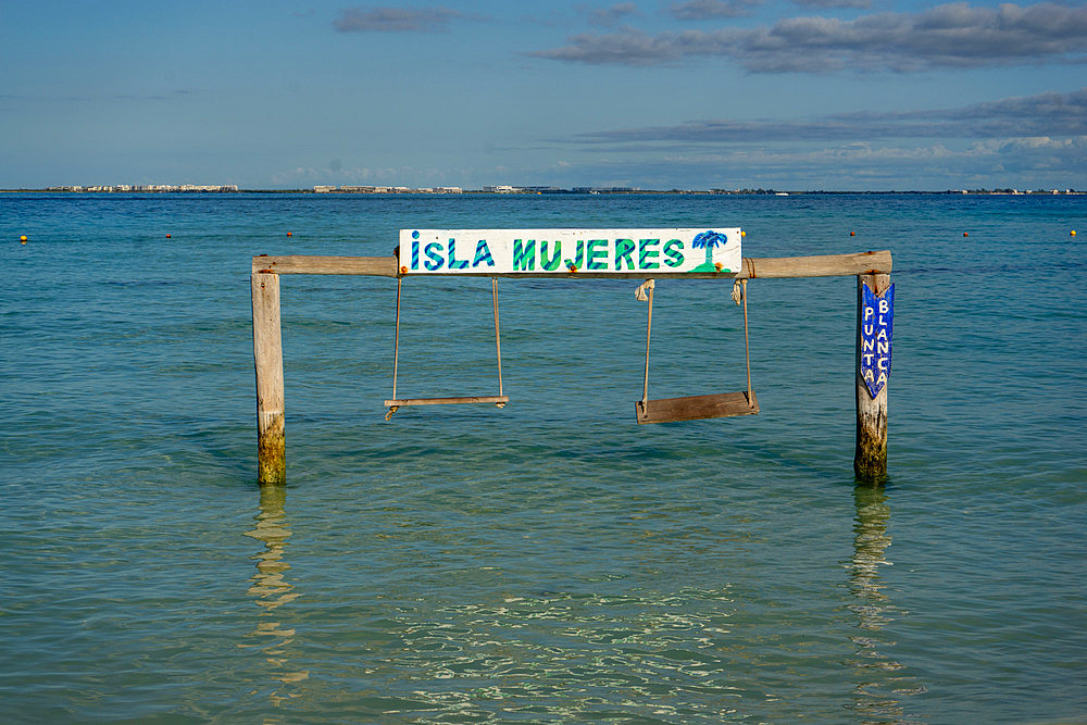 View of Caribbean beach of Isla Mujeres island near Cancun, Quintana Roo state,Mexico