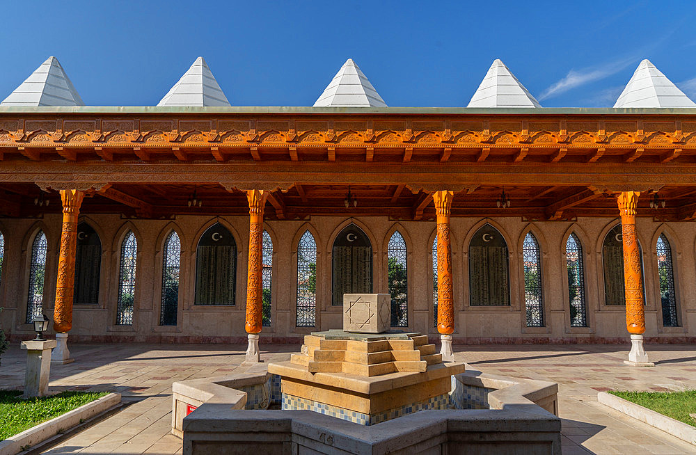 Views of the İstiklal Harbi Şehitleri Abidesi, the Independence War Martyrs Monument museum and memorial in Konya, Turkey, that commemorates Turkish soldiers and civilians who died in the Turkish War of Independence