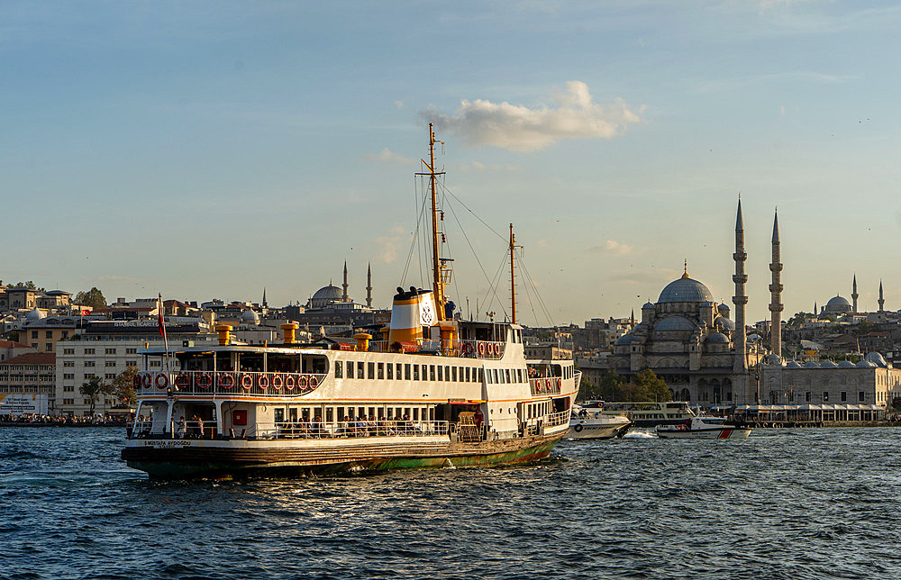 Ferry boats across the Bosphorus in Istanbul, Turkey, Türkiye
