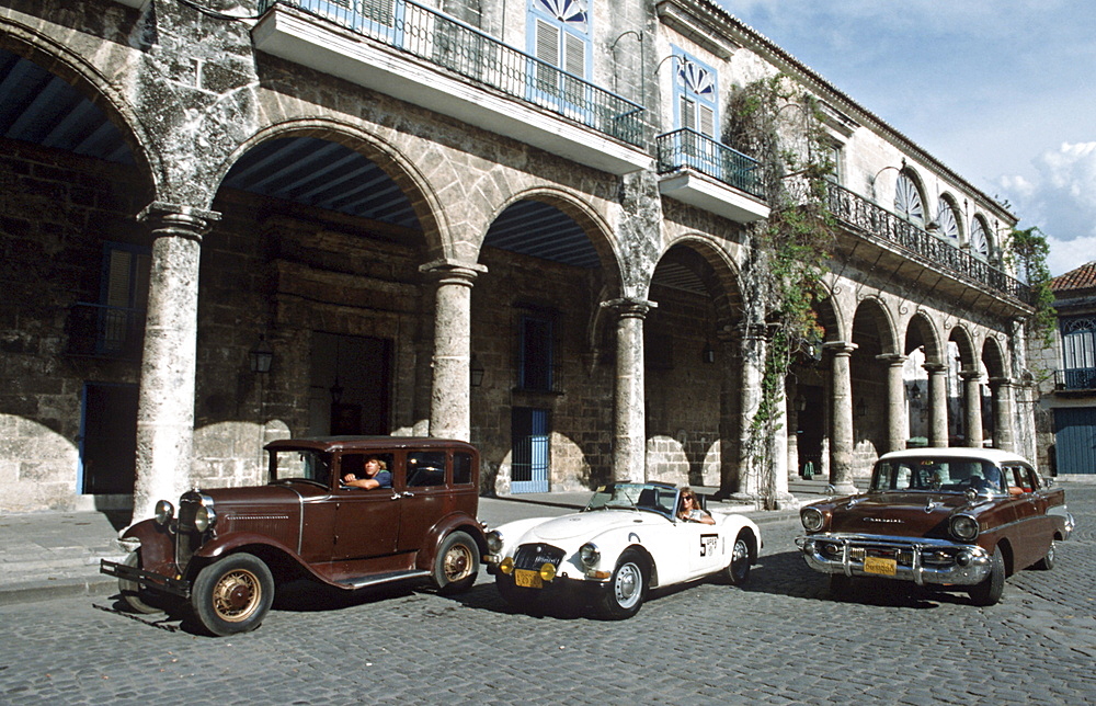 Cuba classic cars before a rally havana