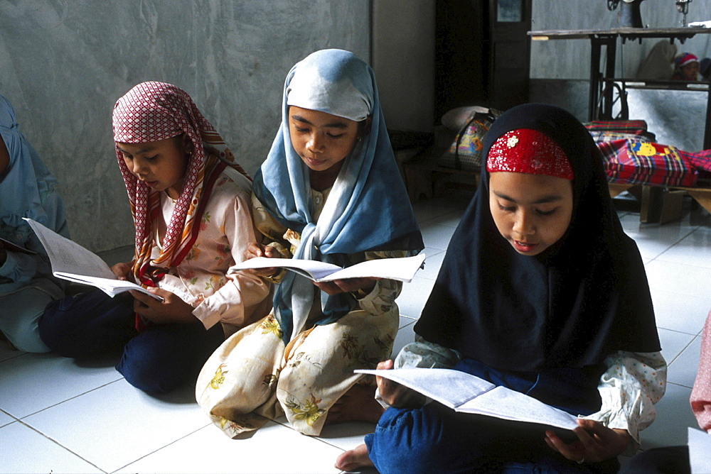 Education, indonesia. Mosque school in a village in east jav