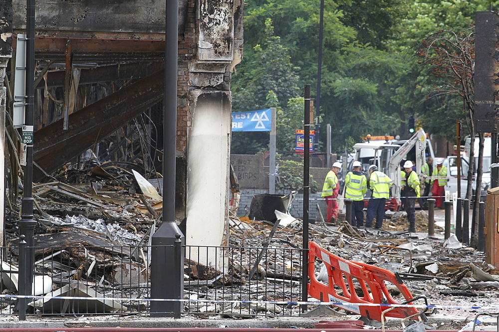 Damage caused by riot and looting in tottenham, london, uk