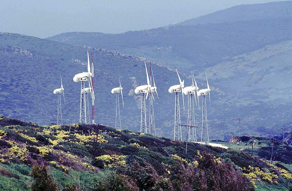 Spain, wind mill ecological park near almeria.