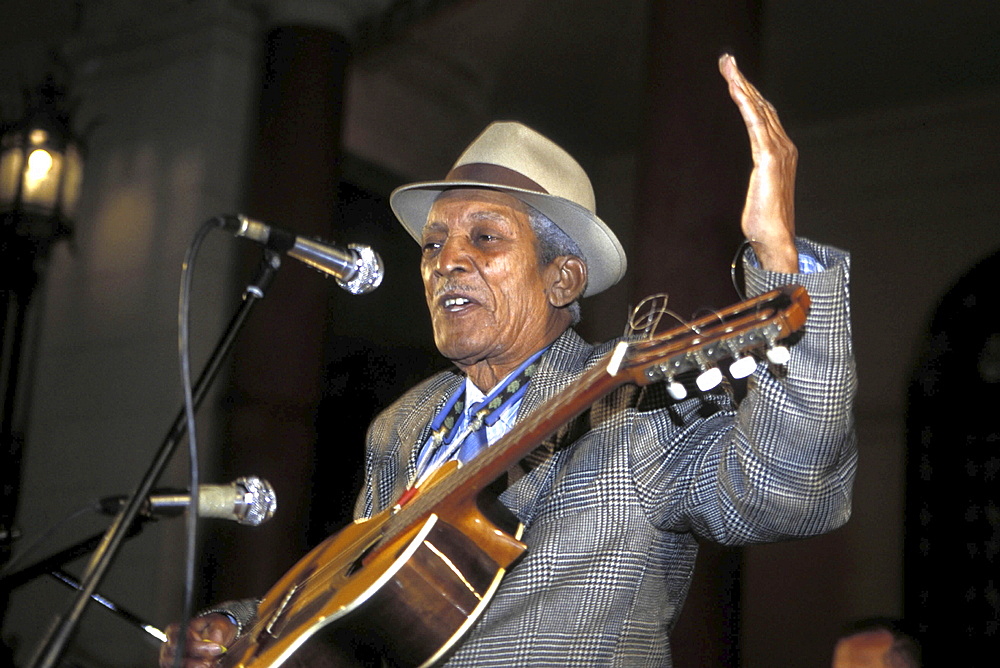 Salsa music, cuba. Havana. Compay segundo performing