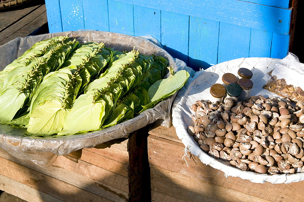 Myanmar (burma) betel vendor in the market in katha,, where george orwells burmese days was set