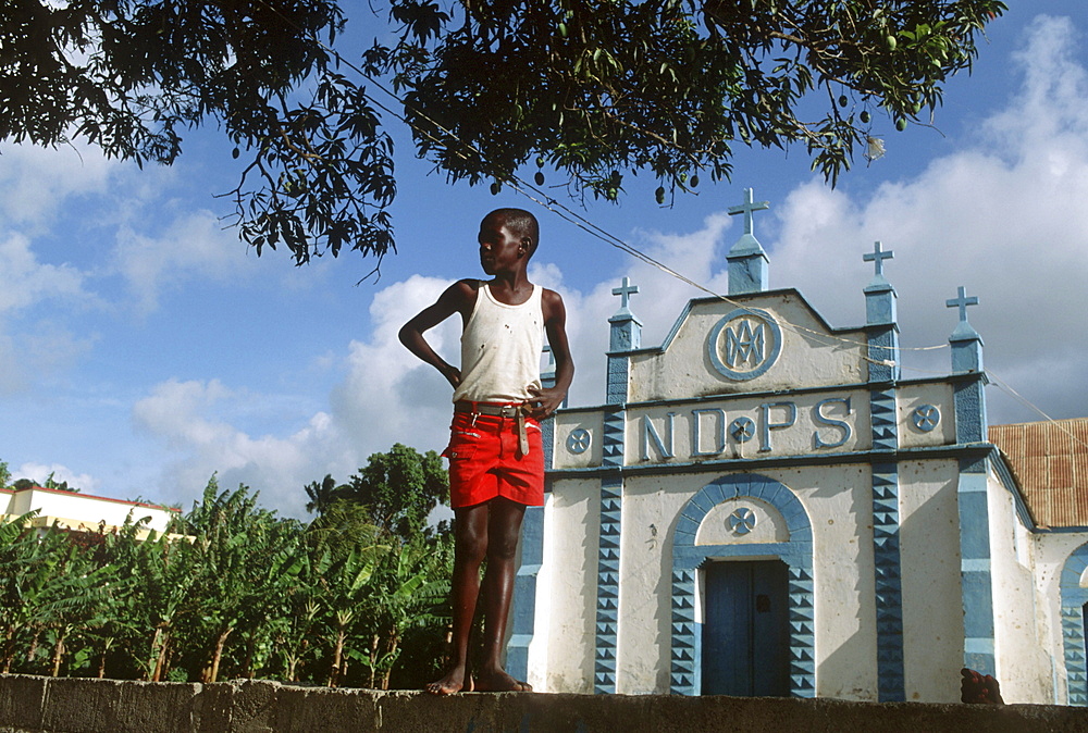 Haiti. Young boy in a cemetery in port-au-prince