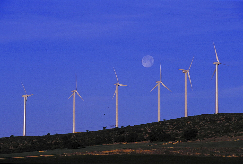 Wind energy, spain. Windmill ecological park near valencia