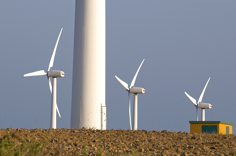 Spain. Wind turbines in rural areas in andalucia