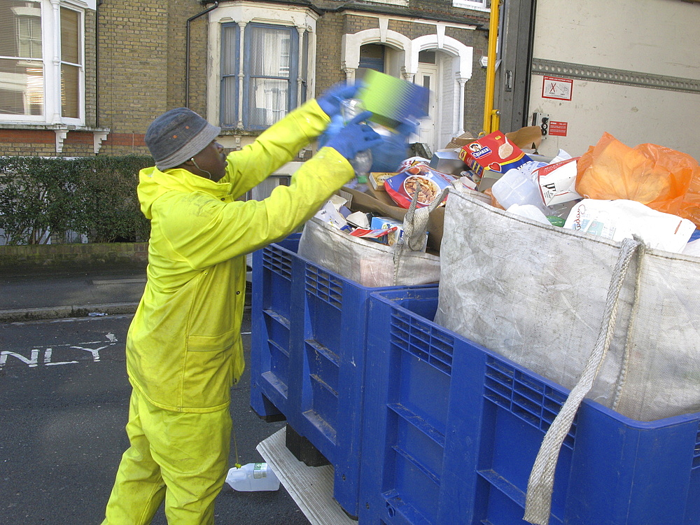 Uk recycling collection in hackney, london