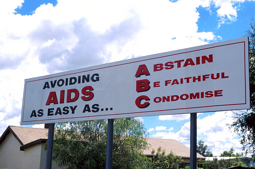 Bostwana, hiv-aids awareness billboard. Gaborone.