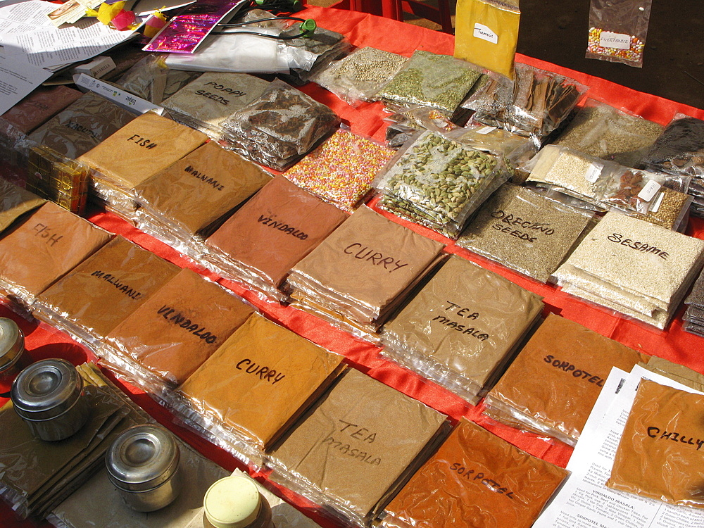 India. Spice stand in colaba market, mumbai