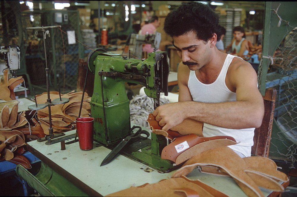 Cuba. Baseball sport gear factory near havana