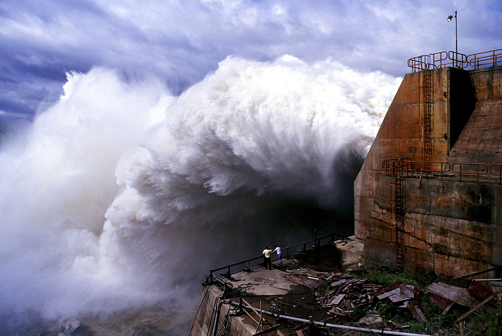 Hydro energy, brazil. River parana. itaipu hydroelectric power plant