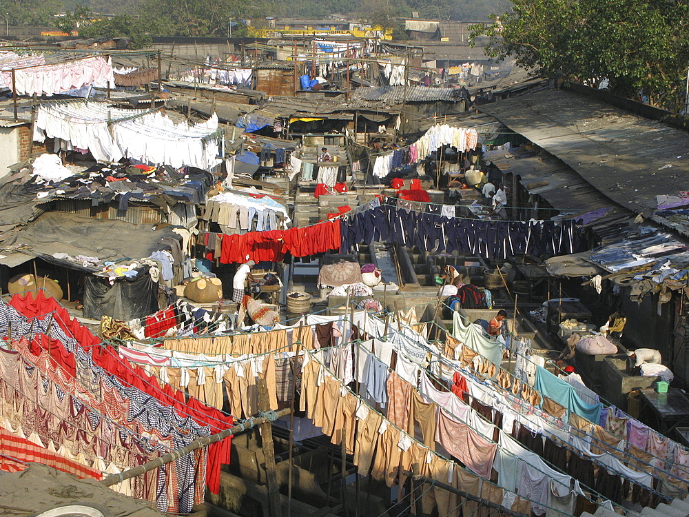 India. Dhobi ghat municipal laundry in mumbai