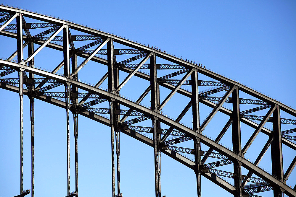 The Harbour Bridge, with tourists walking on top. Sydney, New South Wales, Australia, Pacific