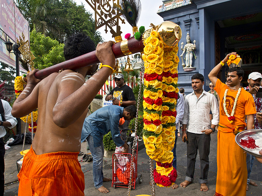 Thaipusam Hindu Tamil festival celebrated in Little India, Singapore, Southeast Asia, Asia