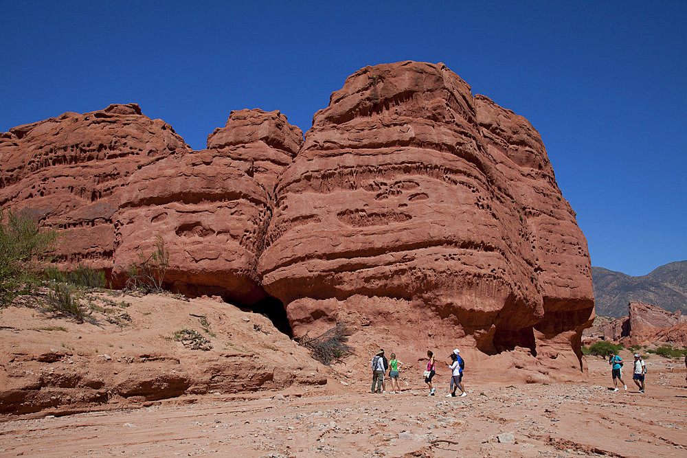 Rock formations in the foothills of Andes in Cafayate region, Salta, Argentina, South America