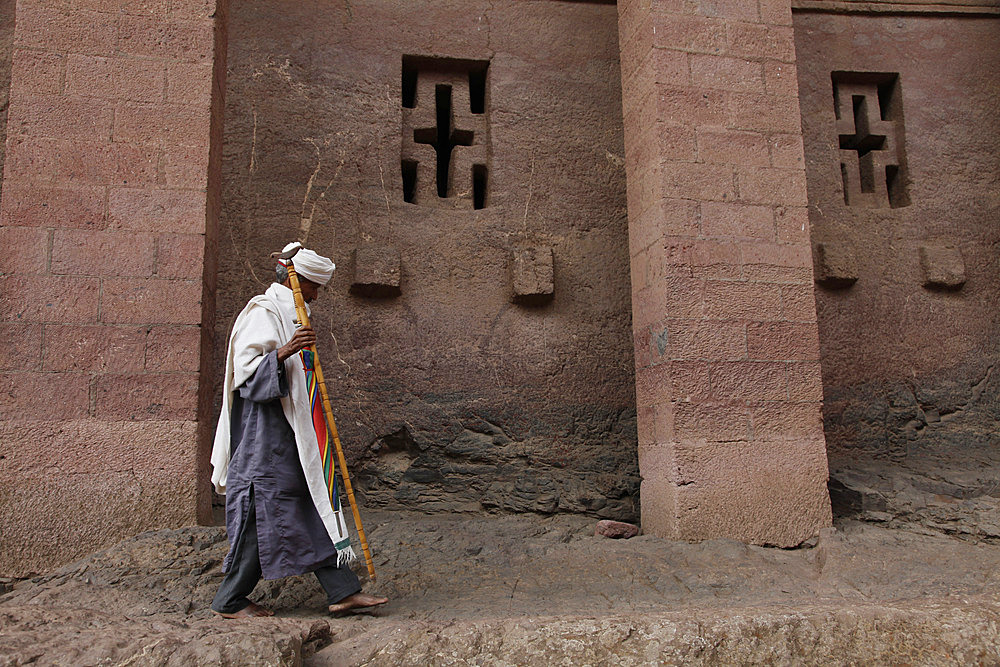 Easter Orthodox Christian religious celebrations in the ancient rock-hewn churches of Lalibela, Ethiopia, Africa