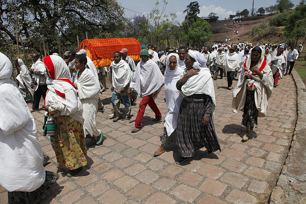 Easter Orthodox Christian religious celebrations in Lalibela, Ethiopia, Africa